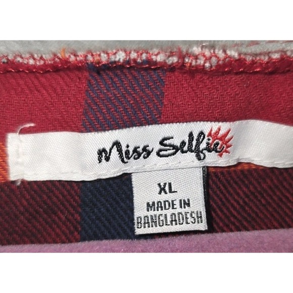 Miss Selfie Cropped Plaid Hoodie Jacket XL EUC Y2K Grunge Streetwear‎ 🔥 - Picture 4 of 4